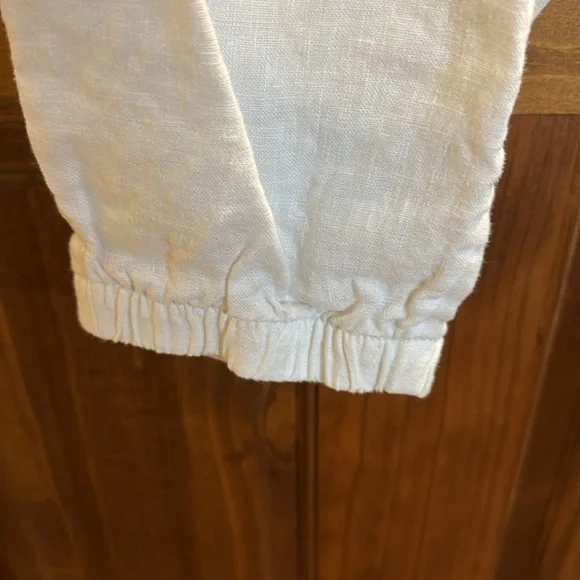 Athleta Retreat Linen High Rise Joggers, White, Size 16 - Picture 8 of 10